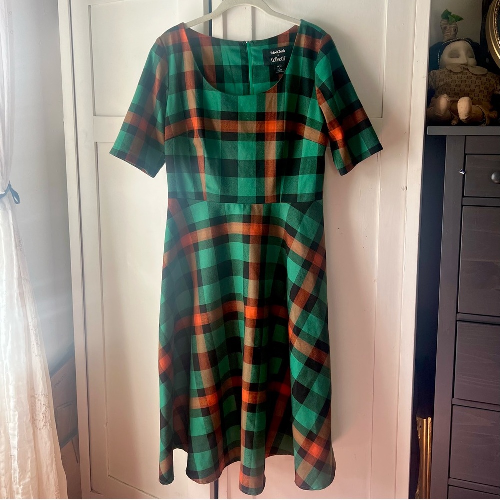 Modcloth plaid midi dress Size 10